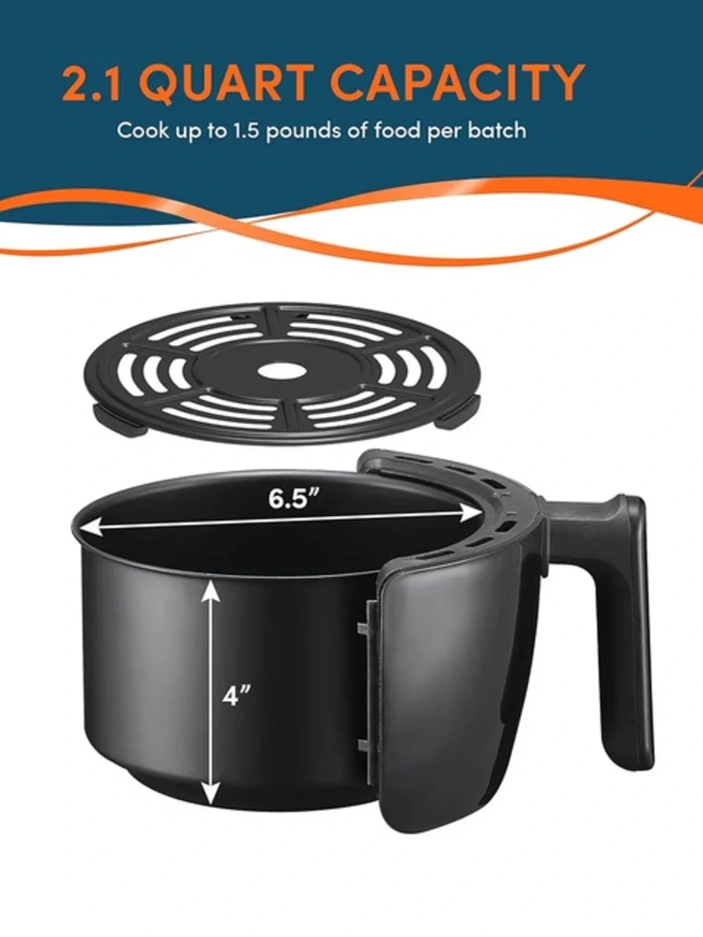 Black Air Fryer with Adjustable Timer